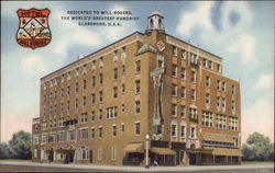 Hotel Will Rogers - Dedicated to Will Rogers, the World's Greatest Humorist Claremore, OK Postcard Postcard