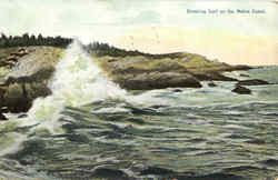 Breaking Surf On The Maine Coast Postcard