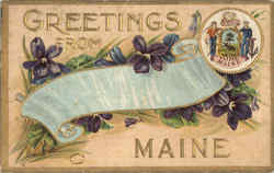 Greetings From Maine Scenic, ME Postcard Postcard