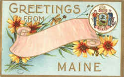 Greetings From Maine Scenic, ME Postcard Postcard