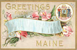 Greetings From Maine Scenic, ME Postcard Postcard