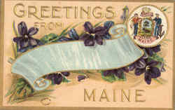 Greetings From Maine Scenic, ME Postcard Postcard