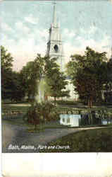 Park And Church Postcard