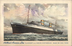 Holland-America Line Flagship T.S.S. Nieuw Amsterdam Postcard