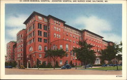 Union Memorial Hospital, Johnston Hospital and Nurses Home Baltimore, MD Postcard Postcard