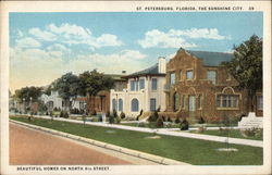 Beautiful Homes on North 9th Street, The Sunshine City Postcard