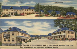 Views of the Romer Hotel Court, 111 Prospect Ave Hot Springs National Park, AR Postcard Postcard