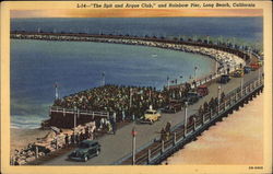 "The Spit and Argue Club," and Rainbow Pier Long Beach, CA Postcard Postcard