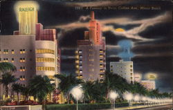 A fantasy in Neon, Collins Ave Miami Beach, FL Postcard Postcard