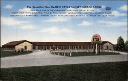 The Beautiful New Ranch Style Sunset Motor Lodge Postcard