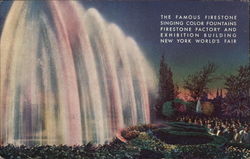 The Famous Firestone Singing Color Fountains, Firestone Factory and Exhibition Building New York, NY 1939 NY World's Fair Postca Postcard