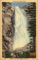 Bridal Veil Fall, Yosemite Valley - Yosemite National Park Postcard Postcard