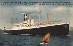 American Export Lines' New "4 Acres" - S.S. Excambion, S.S. Exochorda, S.S. Exeter, S.S. Excalibur Postcard