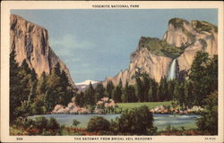 The Gateway From Bridal Veil Meadows, Yosemite National Park California Postcard Postcard