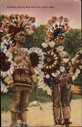 Shawnee Indian War Dancers, Oklahoma Native Americana Postcard Postcard