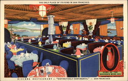 Riviera Restaurant - "Distinctively Continental" Postcard