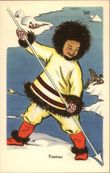 Tootuc - Young Eskimo Boy with Spear Postcard Postcard