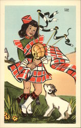 Young Scottish Bagpiper Bonnie Postcard Postcard