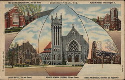 Churches Omaha, NE Postcard Postcard