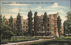 Women's Residence Hall, Indiana State Teachers' College Terre Haute, IN Postcard Postcard