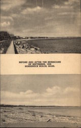 Before and After the Hurricane of September, 1938 Horseneck Beach, MA Postcard Postcard