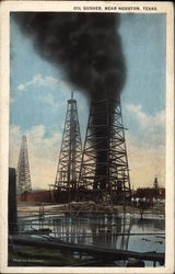 Oil Gusher Houston, TX Postcard Postcard