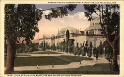 Vista of Palace of Education and Palace of Food Products 1915 Panama-Pacific Exposition Postcard Postcard