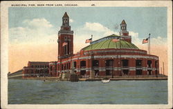 Municipal Pier, Seen From Lake Chicago, IL Postcard Postcard