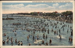 Bathing Scene, Lake Michigan, South of 76th Street Chicago, IL Postcard Postcard