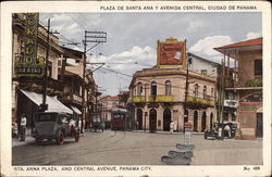 Santa Ana Plaza and Central Avenue Postcard