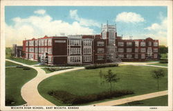 Wichita High School Kansas Postcard Postcard