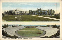 High School and Stadium San Diego, CA Postcard Postcard