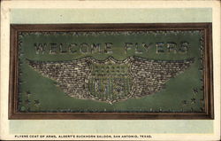 Flyers Coat of Arms, Albert's Buckhorn Saloon San Antonio, TX Postcard Postcard