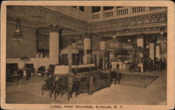 Lobby, Hotel Onondaga Syracuse, NY Postcard Postcard