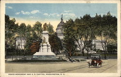 Peace Monument and U. S. Capitol Postcard