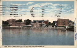 New West Avenue Residential Section Postcard