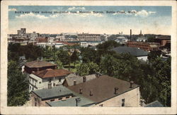 Bird's eye view looking northwest from Masonic Temple Postcard