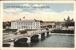 Locust Street Bridge and Municipal Building Postcard