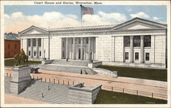 Court House and Statue Postcard