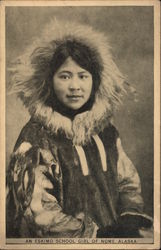 An Eskimo School Girl of Nome, Alaska Postcard