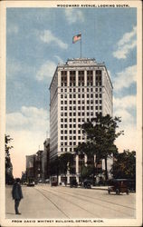 Woodward Avenue, Looking South from David Whitney Building Detroit, MI Postcard Postcard