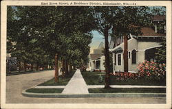 East River Street, A Residence District Rhinelander, WI Postcard Postcard