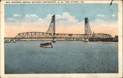 New Memorial Bridge Between Portsmouth, NH and Kittery, ME New Hampshire Postcard Postcard