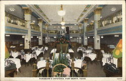 Pangburn's Cafeteria Fort Worth, TX Postcard Postcard