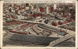 Bird's Eve View showing new Spring Street Viaduct Atlanta, GA Postcard Postcard