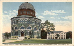 Union College Campus, Showing the Round Building and Engineering Building Schenectady, NY Postcard Postcard