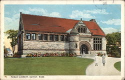 Public Library Quincy, MA Postcard Postcard