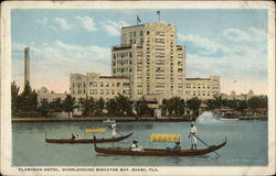 Flamingo Hotel, Overlooking Biscayne Bay Postcard