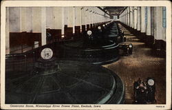 Generator Room, Mississippi River Power Plant Keokuk, IA Postcard Postcard