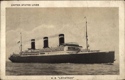 S. S. Leviathan - United State Lines Cruise Ships Postcard Postcard